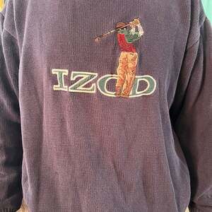 Vintage Izod Sweater Adult EXTRA LARGE Brown Cable Knit USA Golf Preppy 90s